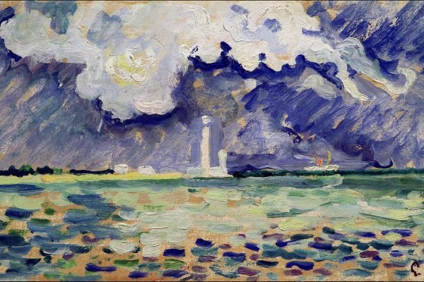 Tableau de Paul Signac, le phare de Gatteville, huile sur toile