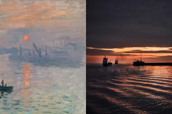 Diptyque Impression Soleil Levant, 1872, Musée Marmottant Monet et instant de bonheur Le Havre Normandie