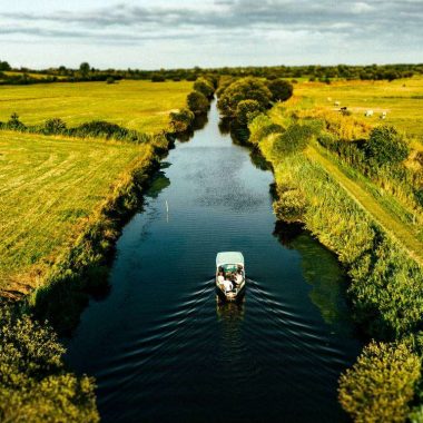 vue en drone sur les marais