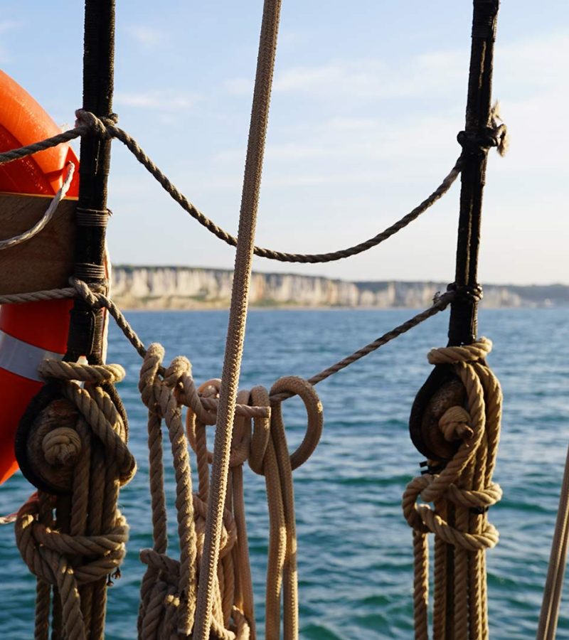 Aan boord van een oud zeilschip in Fécamp